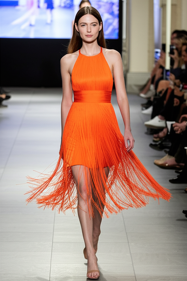 Robe Orange Courte Mariage - gallery 4