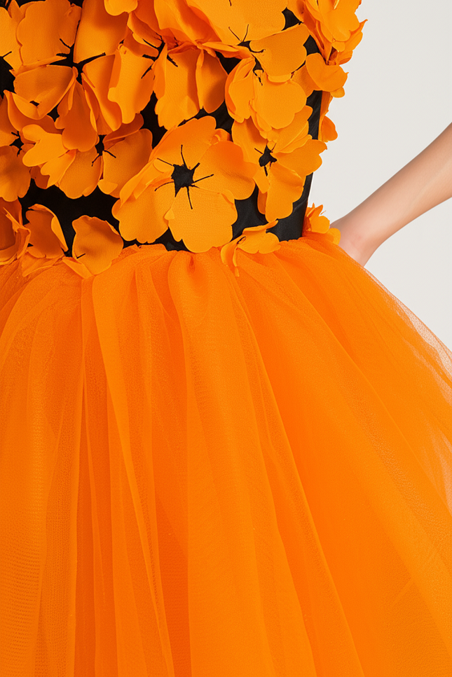 Robe Orange Fleurie - gallery 3