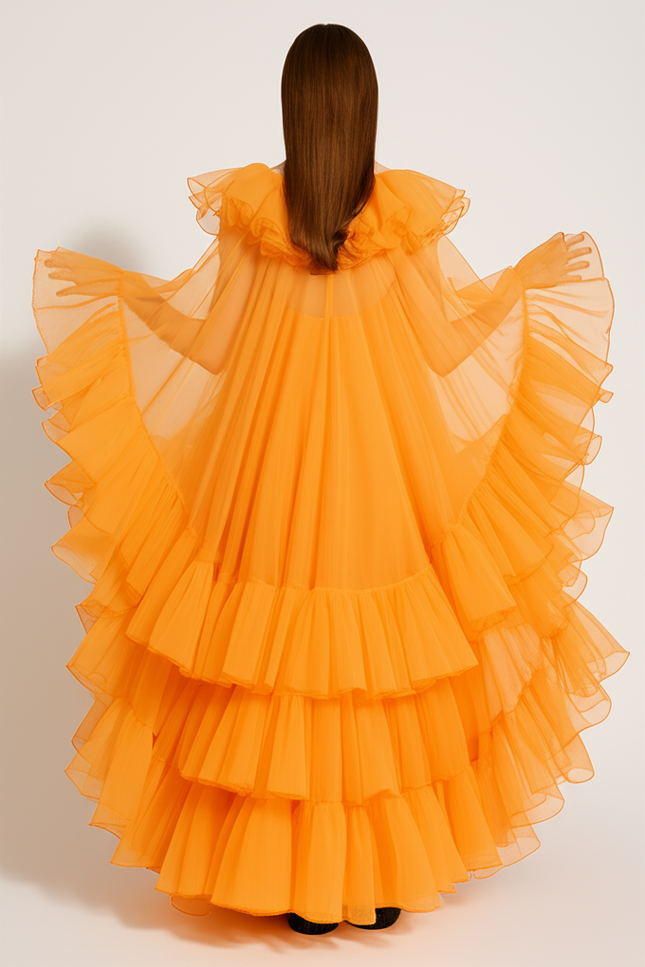 Robe Orange Asymétrique - gallery 1