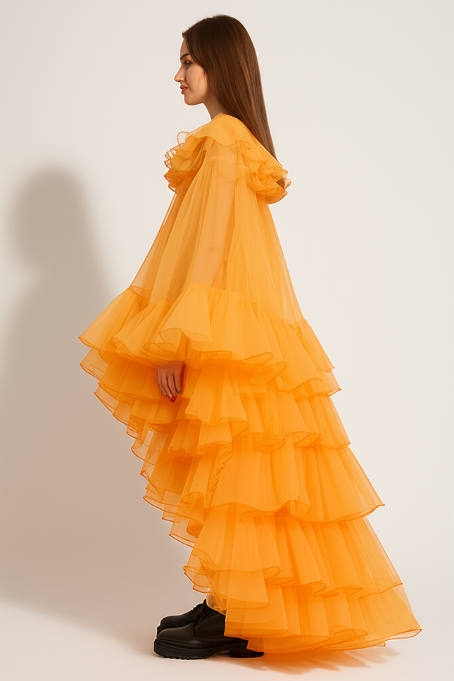 Robe Orange Asymétrique - gallery 2