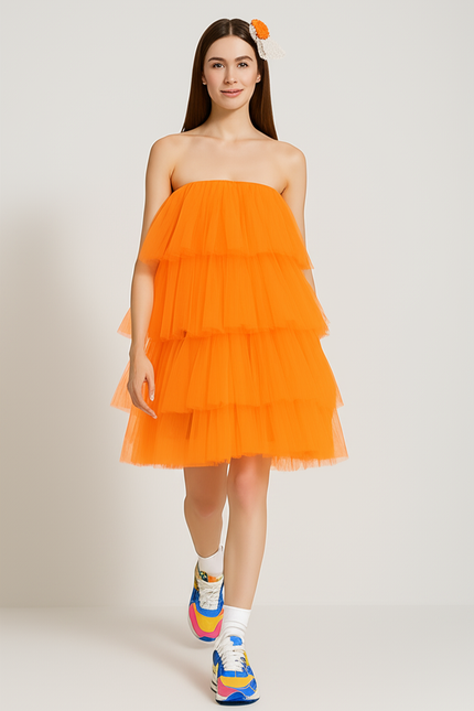 Robe Orange Fille - gallery 4