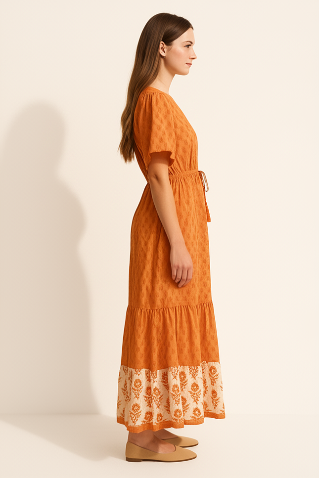 Robe Longue Orange Femme - gallery 2