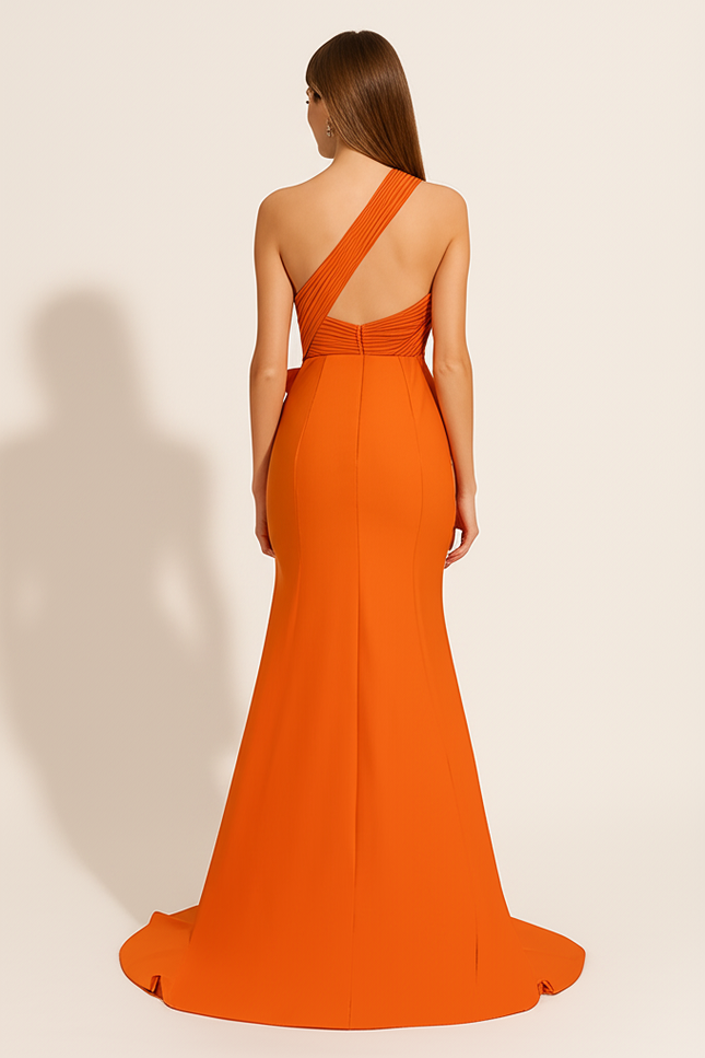 Robe De Soiree Orange Brûlé - gallery 1