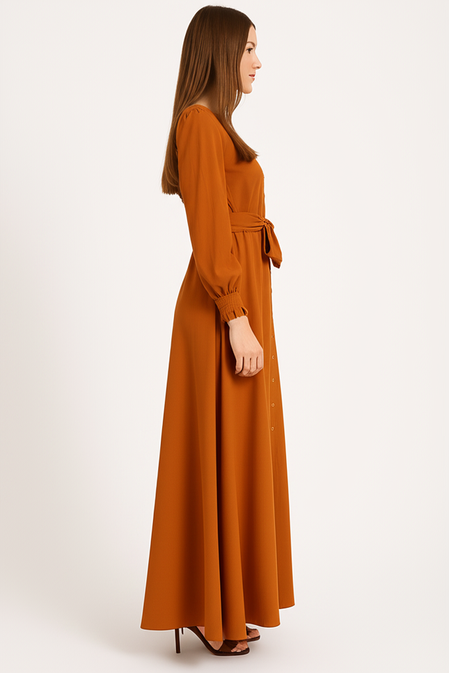 Robe Orange Longue Femme - gallery 2