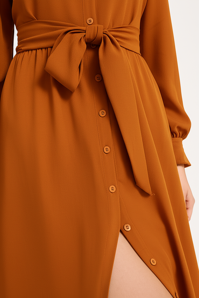 Robe Orange Longue Femme - gallery 3