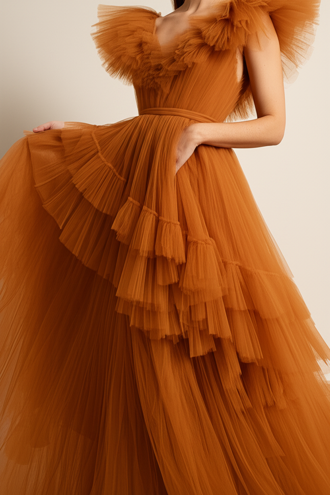 Robe Orange Fluo Femme - gallery 3