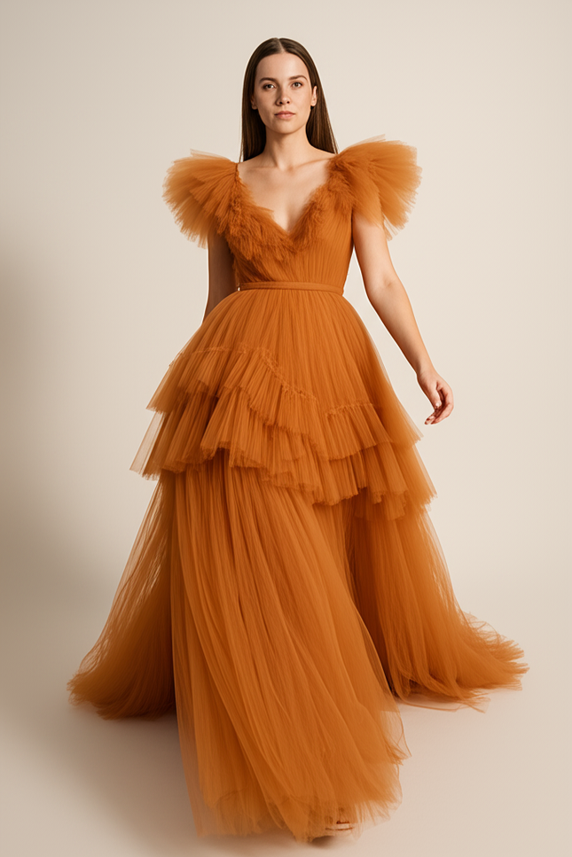 Robe Orange Fluo Femme - gallery 4