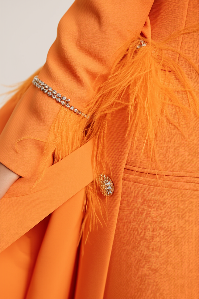 Robe Orange Habillee - gallery 3