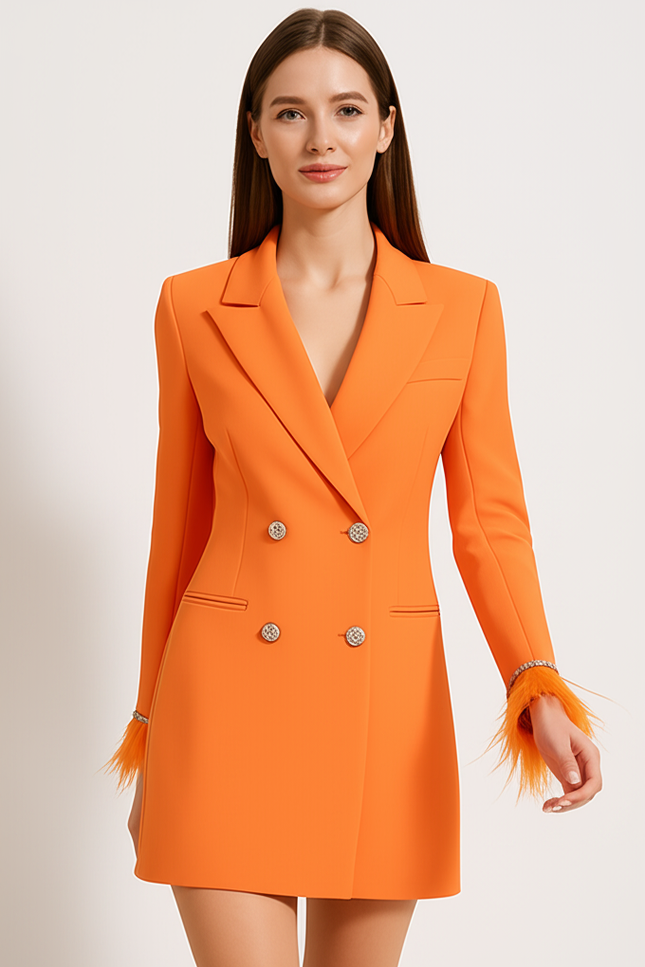 Robe Orange Habillee - gallery 4
