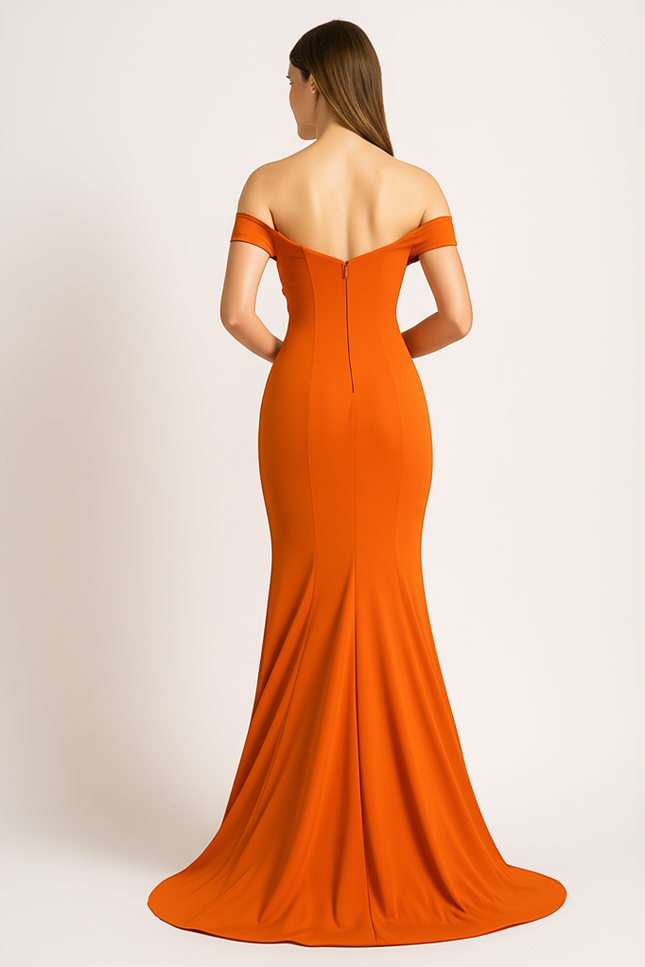 Robe Orange Chic Élégante - gallery 1