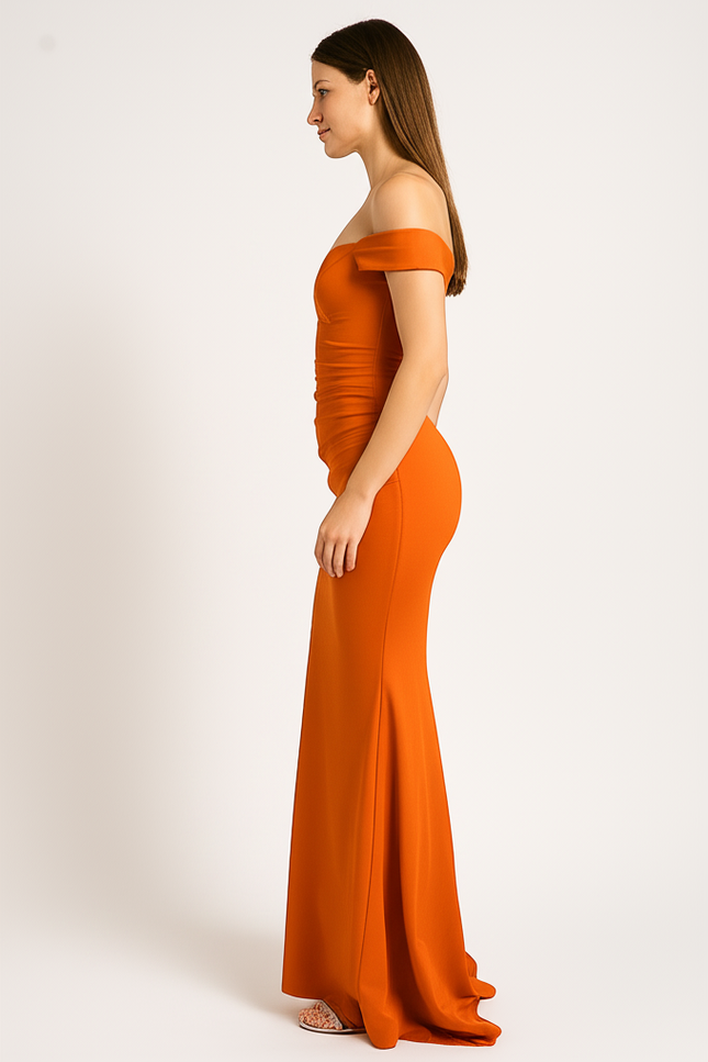 Robe Orange Chic Élégante - gallery 2