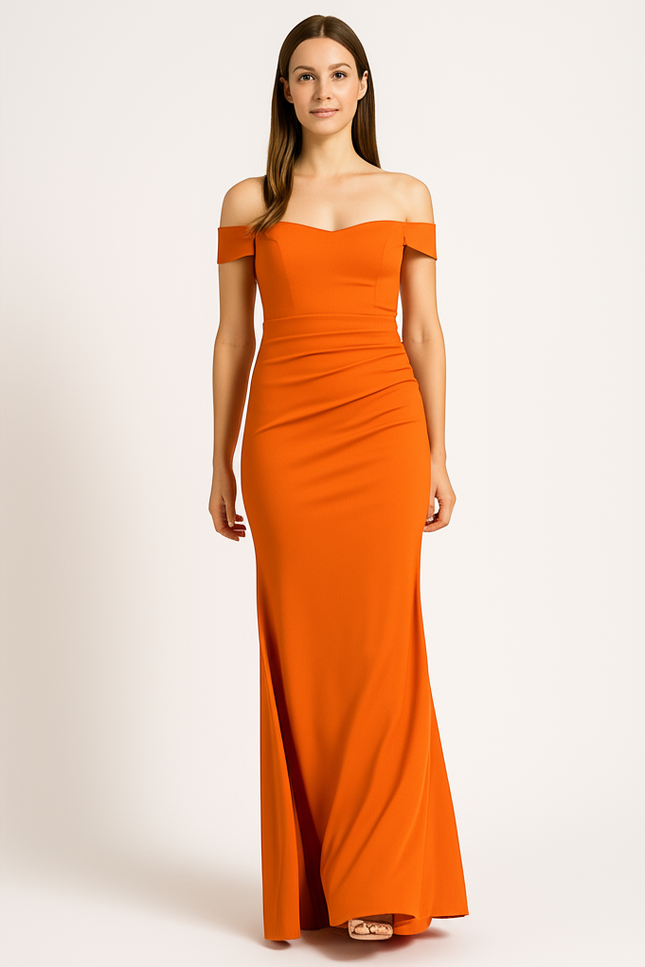 Robe Orange Chic Élégante - gallery 4