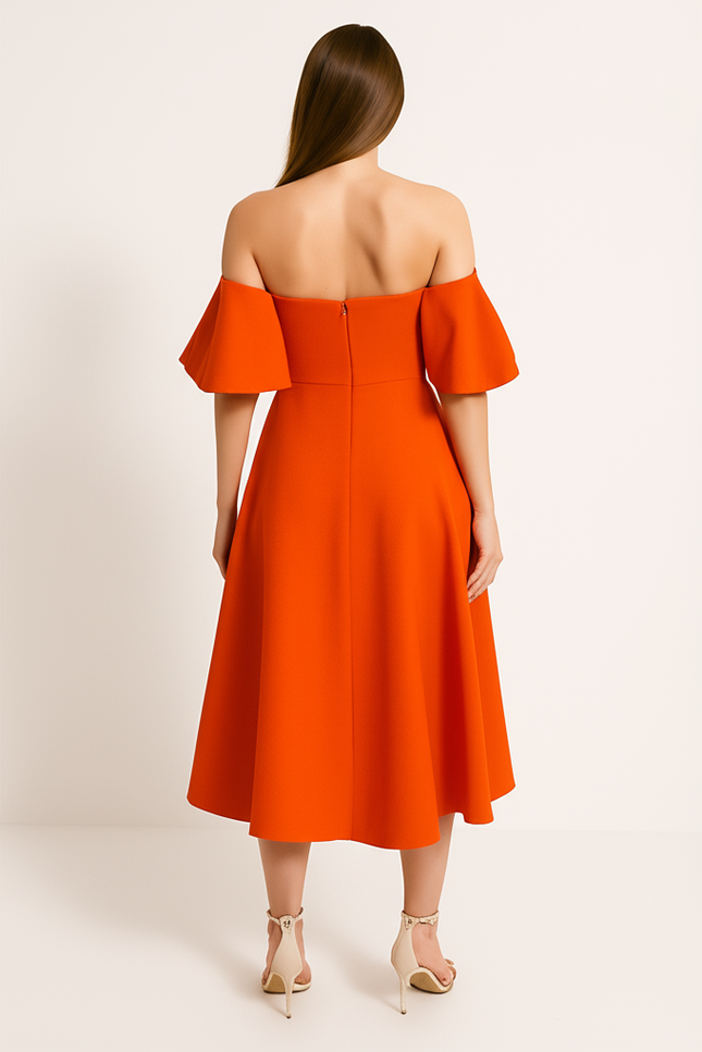 Robe Cocktail Mariage Orange - gallery 1