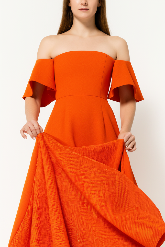 Robe Cocktail Mariage Orange - gallery 3
