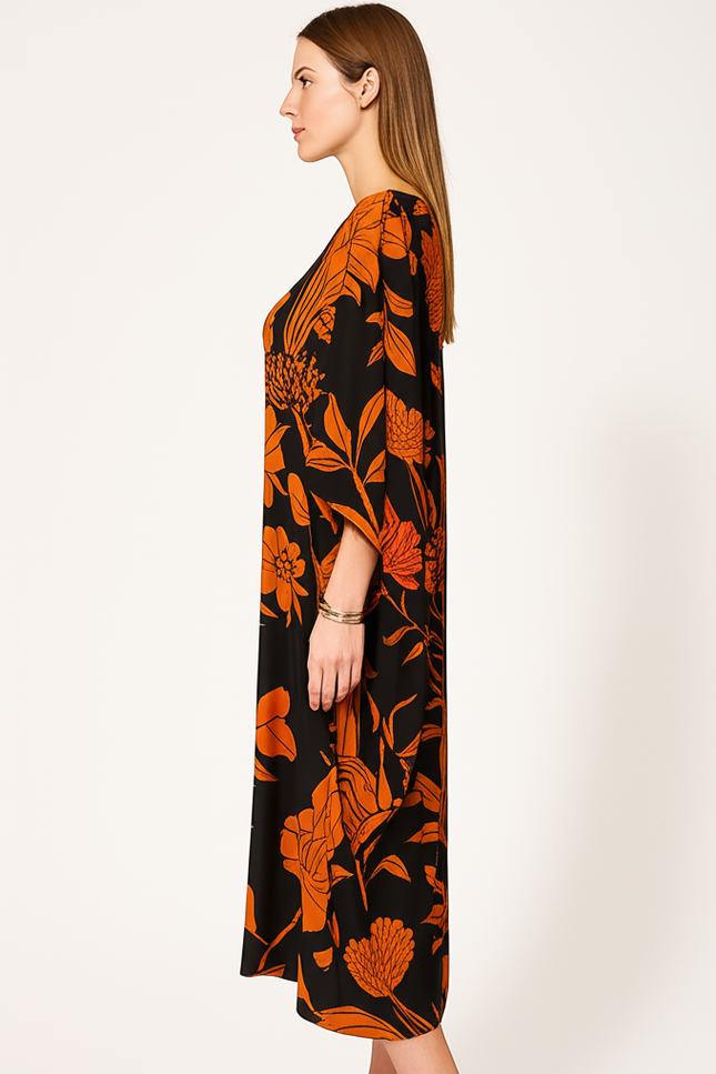 Robe Imprimée Orange - gallery 2