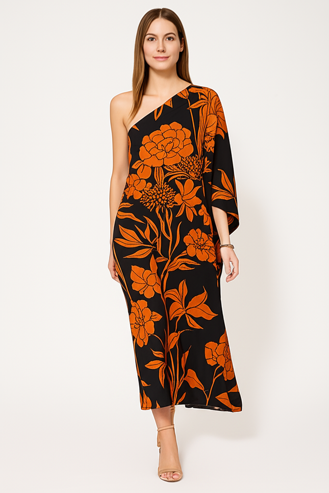 Robe Imprimée Orange - gallery 4