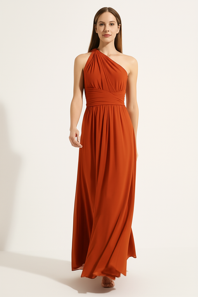Robe Longue Orange Moderne Chic - gallery 4