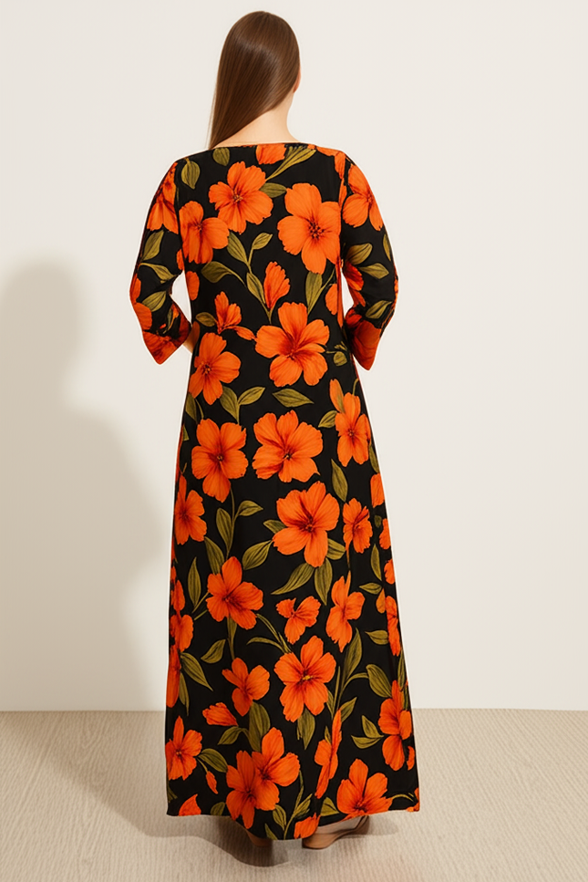 Robe Orange Et Noire - gallery 1