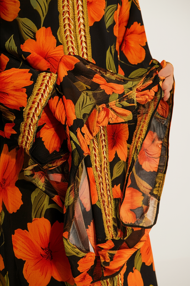 Robe Orange Et Noire - gallery 3