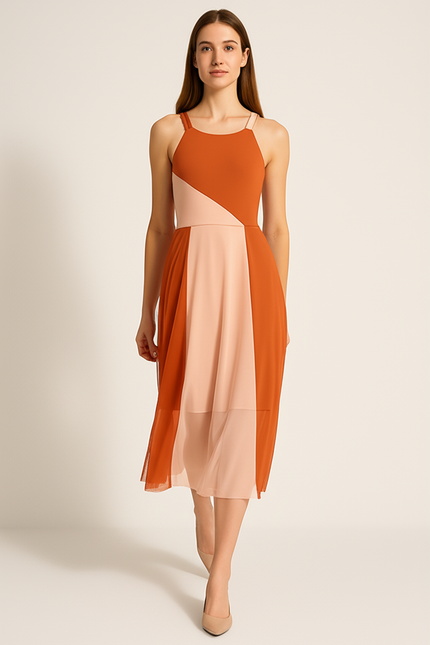 Robe Orange Et Rose Femme - gallery 4